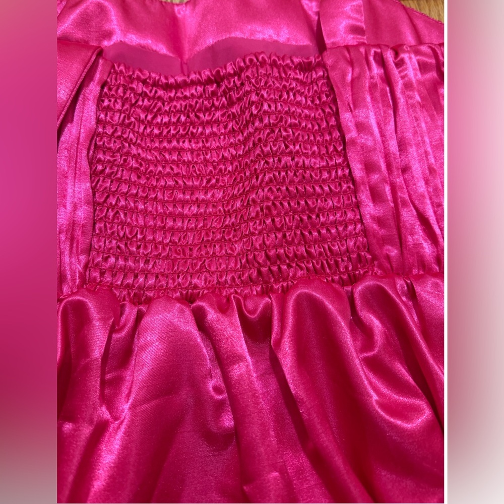 NWT - ANTHROPOLOGIE MAEVE - Pink Satin Mini Bow Cocktail Dress - Sz 14 - Picture 12 of 13